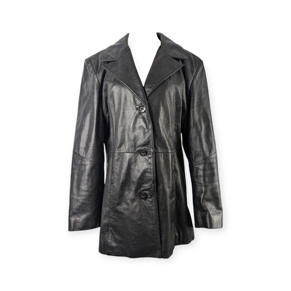 90s Y2k Leather 3-button Long sleeve Jacket